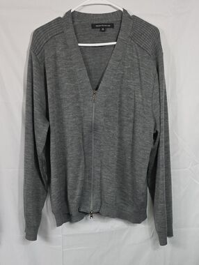 Hotel Design Collective Men's Gray Zip Cardigan Sweater 2XL New Without Tags